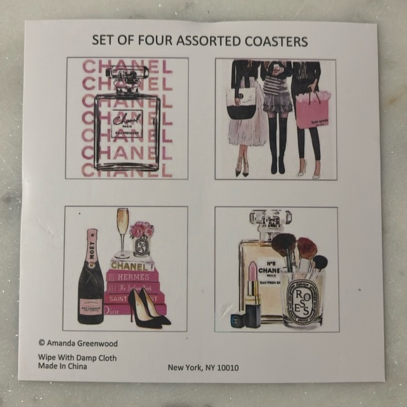 Set of 4 Assorted Coasters - Designer Inspired Art by Amanda Greenwood 🎁 - Picture 6 of 7